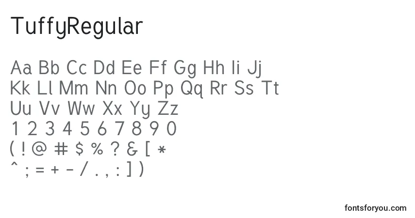 Czcionka TuffyRegular – alfabet, cyfry, specjalne znaki