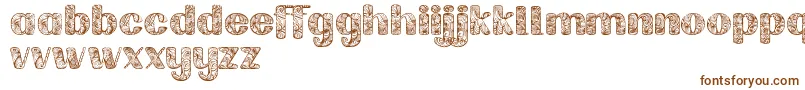Labrintdemo-Schriftart – Braune Schriften auf weißem Hintergrund