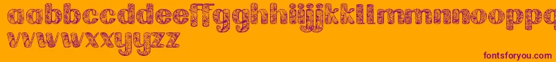 Labrintdemo-Schriftart – Violette Schriften auf orangefarbenem Hintergrund