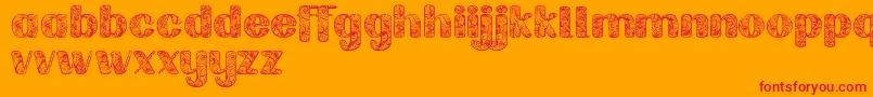 Labrintdemo-Schriftart – Rote Schriften auf orangefarbenem Hintergrund