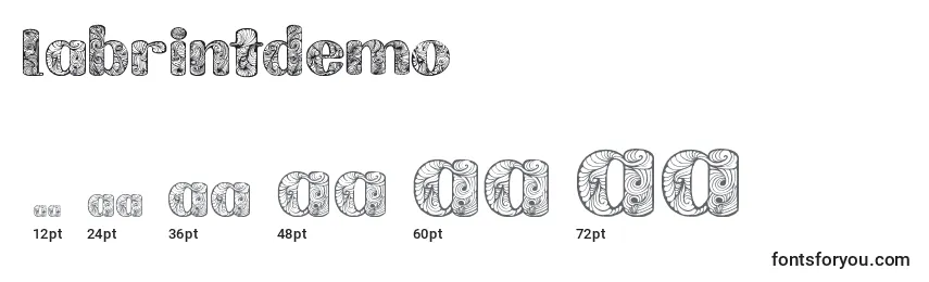 Размеры шрифта Labrintdemo (83945)