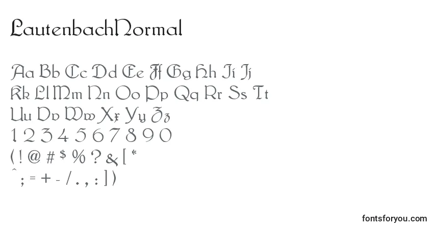 Czcionka LautenbachNormal – alfabet, cyfry, specjalne znaki