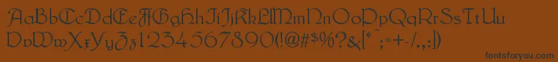 Шрифт LautenbachNormal – чёрные шрифты на коричневом фоне