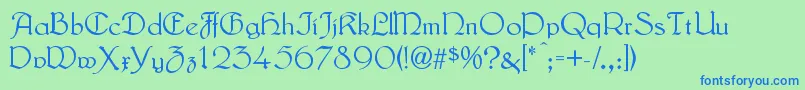LautenbachNormal Font – Blue Fonts on Green Background