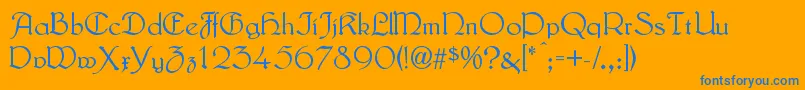 LautenbachNormal Font – Blue Fonts on Orange Background