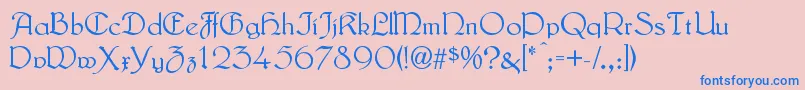 LautenbachNormal Font – Blue Fonts on Pink Background
