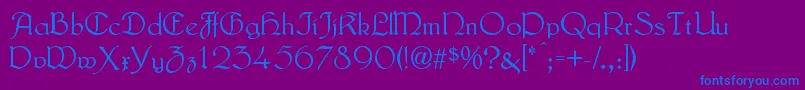 LautenbachNormal Font – Blue Fonts on Purple Background