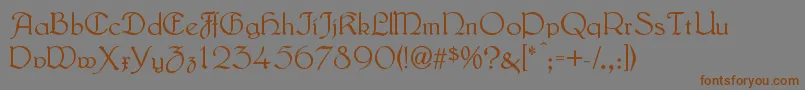 LautenbachNormal Font – Brown Fonts on Gray Background