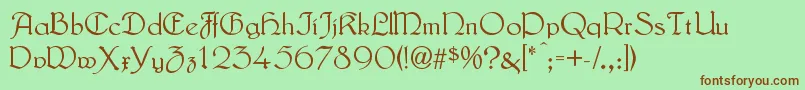 LautenbachNormal Font – Brown Fonts on Green Background