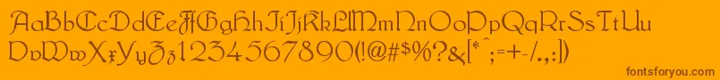 LautenbachNormal Font – Brown Fonts on Orange Background