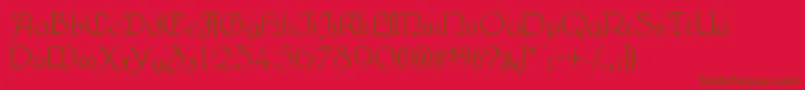 LautenbachNormal Font – Brown Fonts on Red Background