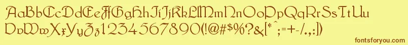 LautenbachNormal Font – Brown Fonts on Yellow Background