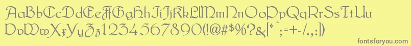 フォントLautenbachNormal – 黄色の背景に灰色の文字