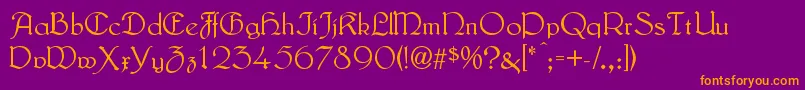 LautenbachNormal Font – Orange Fonts on Purple Background