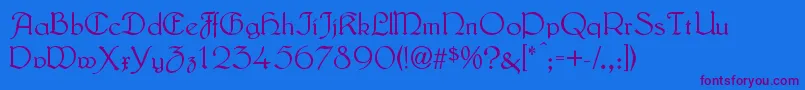 LautenbachNormal Font – Purple Fonts on Blue Background