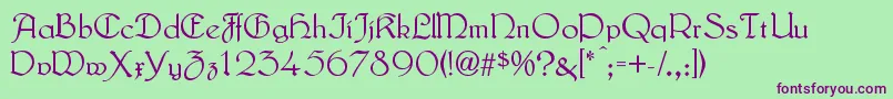 LautenbachNormal Font – Purple Fonts on Green Background