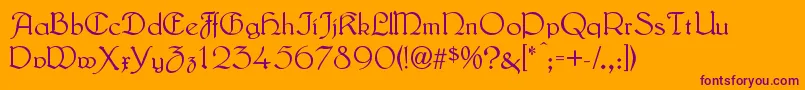 LautenbachNormal Font – Purple Fonts on Orange Background