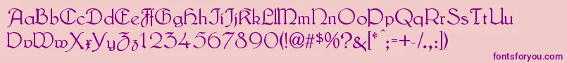 LautenbachNormal Font – Purple Fonts on Pink Background