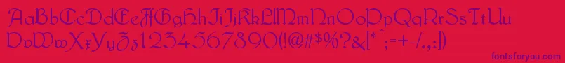 LautenbachNormal Font – Purple Fonts on Red Background