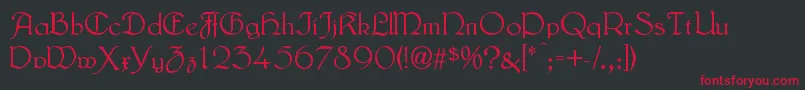 LautenbachNormal Font – Red Fonts on Black Background