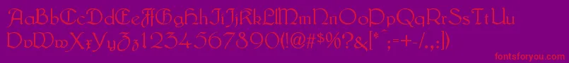 LautenbachNormal Font – Red Fonts on Purple Background