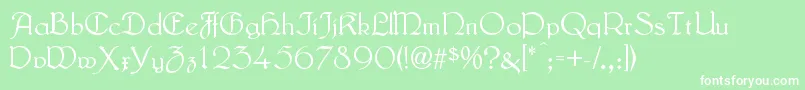 LautenbachNormal-Schriftart – Weiße Schriften auf grünem Hintergrund
