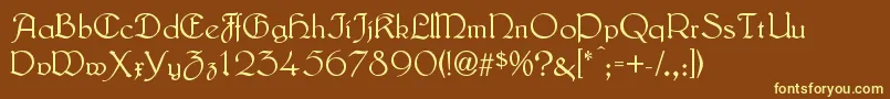 LautenbachNormal Font – Yellow Fonts on Brown Background