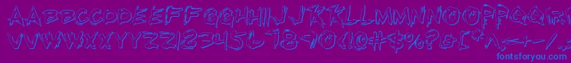 Rkillo-Schriftart – Blaue Schriften auf violettem Hintergrund