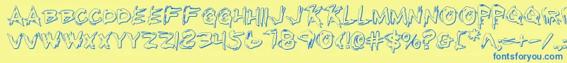 Rkillo Font – Blue Fonts on Yellow Background