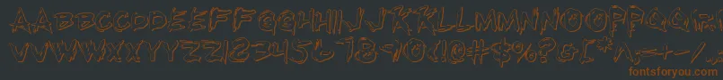 フォントRkillo – 黒い背景に茶色のフォント