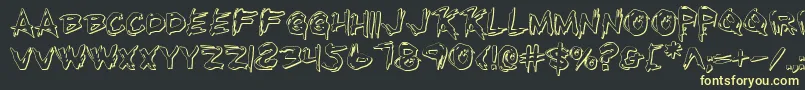 Rkillo-Schriftart – Gelbe Schriften auf schwarzem Hintergrund