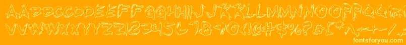Rkillo-Schriftart – Gelbe Schriften auf orangefarbenem Hintergrund