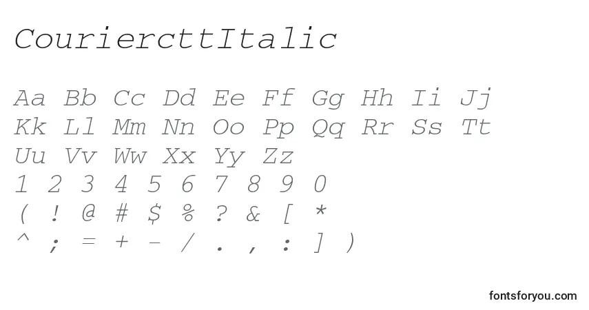 Fuente CouriercttItalic - alfabeto, números, caracteres especiales