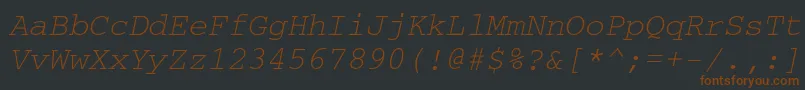 Czcionka CouriercttItalic – brązowe czcionki na czarnym tle