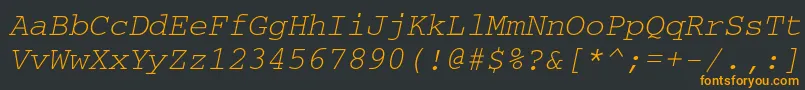 Шрифт CouriercttItalic – оранжевые шрифты на чёрном фоне