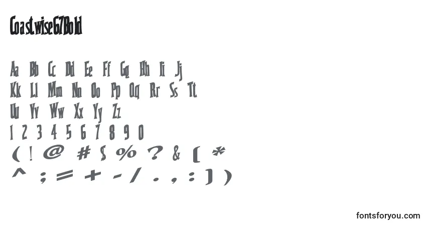 A fonte Coastwise67Bold – alfabeto, números, caracteres especiais