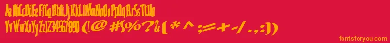 フォントCoastwise67Bold – 赤い背景にオレンジの文字