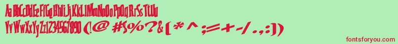 Coastwise67Bold Font – Red Fonts on Green Background