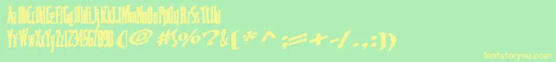 Coastwise67Bold Font – Yellow Fonts on Green Background