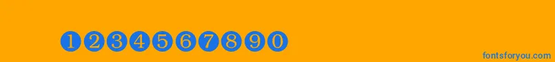 Police Numerals – polices bleues sur fond orange