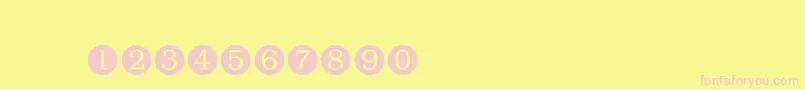 Numerals Font – Pink Fonts on Yellow Background