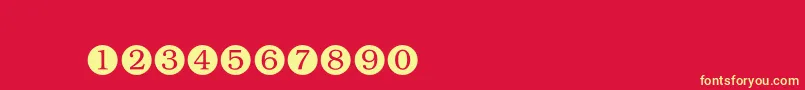 Fonte Numerals – fontes amarelas em um fundo vermelho