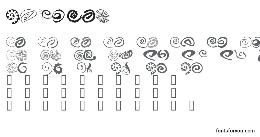 Schriftart XSpiral – Alphabet, Zahlen, spezielle Symbole