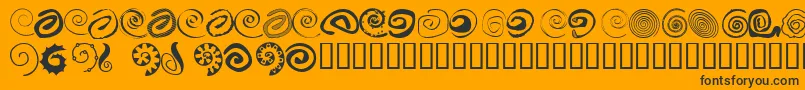 XSpiral Font – Black Fonts on Orange Background