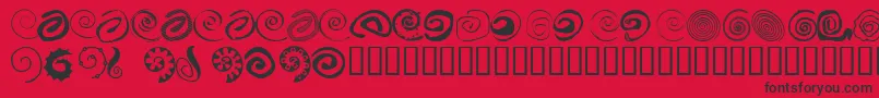 XSpiral Font – Black Fonts on Red Background