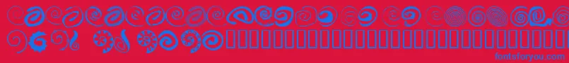 XSpiral Font – Blue Fonts on Red Background