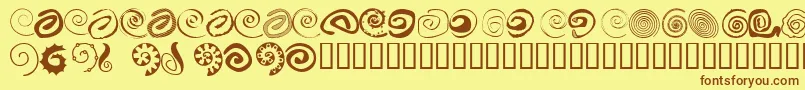 XSpiral Font – Brown Fonts on Yellow Background