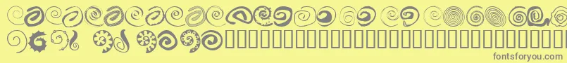 XSpiral Font – Gray Fonts on Yellow Background