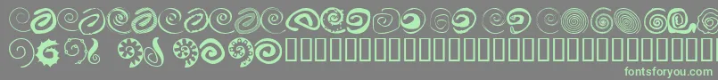 XSpiral Font – Green Fonts on Gray Background