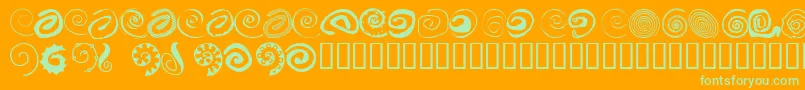 XSpiral Font – Green Fonts on Orange Background